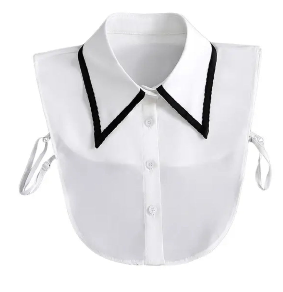 White Trimmed in Black Collar