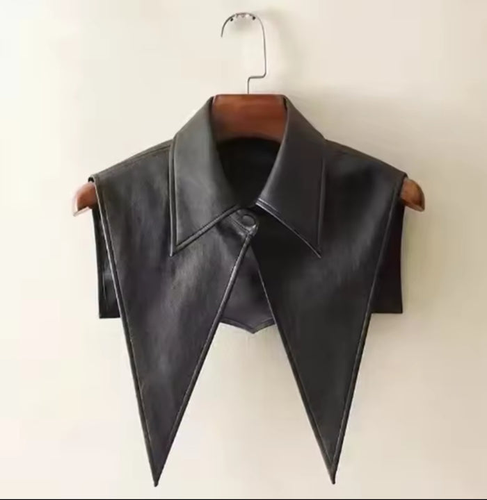 Black Faux Leather Collar