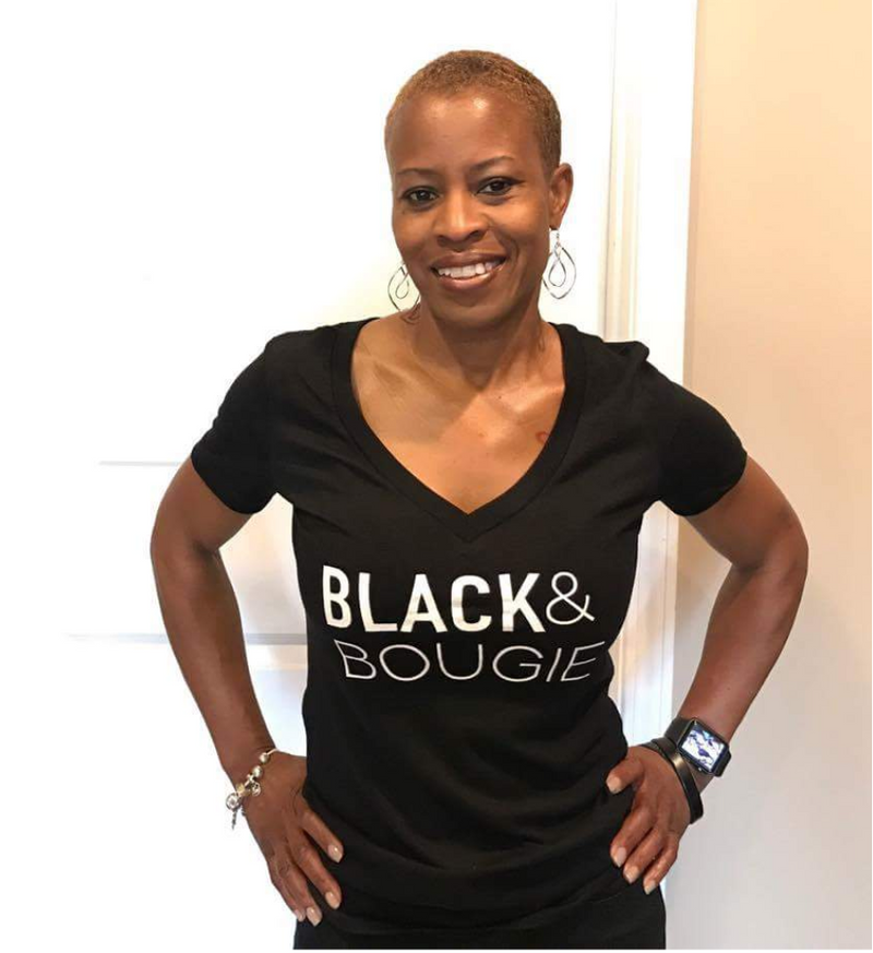 Black and Bougie - VNeck Fitted Tee