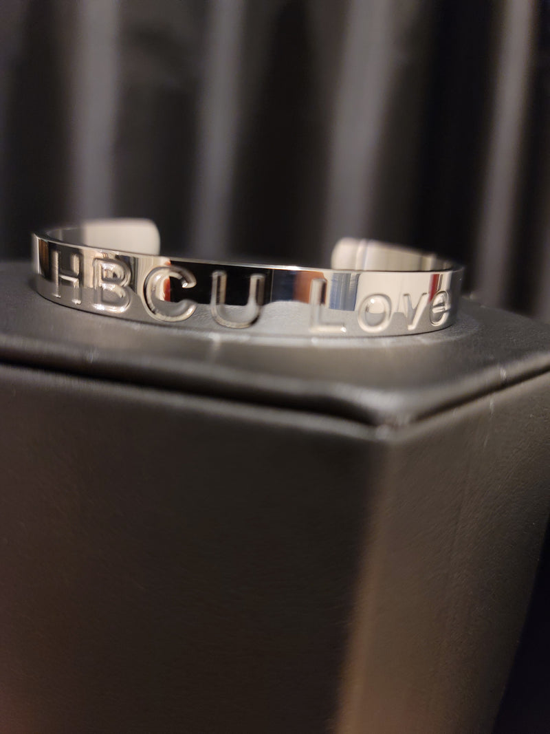 HBCU Love Silver Cuff Bracelet (Unisex)