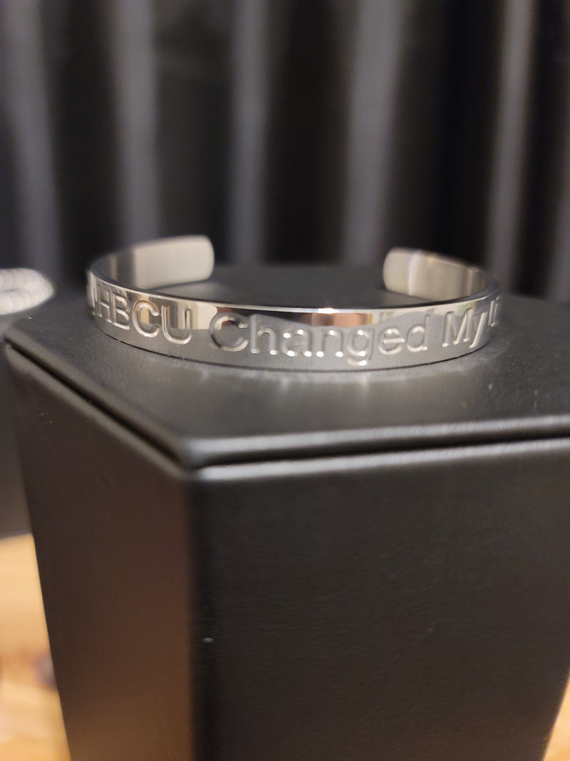 My HBCU Changed My Life Silver Cuff (Unisex) Silver Engraving