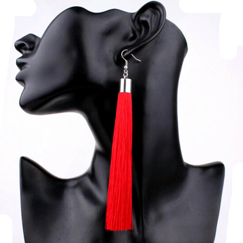 Bohemian Tassel Earrings (RED)