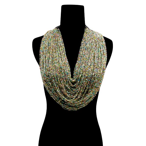 100 Strand Green Beaded Necklace