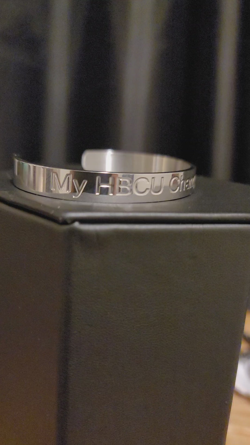 My HBCU Changed My Life Silver Cuff (Unisex) Silver Engraving